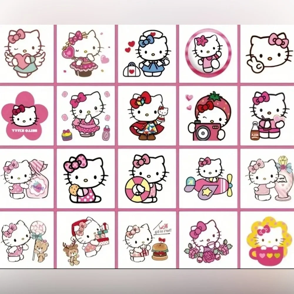 HELLO KITTY Tattoos Kawaii Coquette Girls Gift Pack Temporary Waterproof Tats 🎀